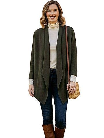 Eileen Fisher Angled Cardigan Silk Cardigan (view 1)