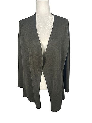 Eileen Fisher Angled Cardigan Silk Cardigan (view 2)