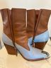 Schutz 100% Leather Blue Brown Schutz Boots Size 10 - photo 5