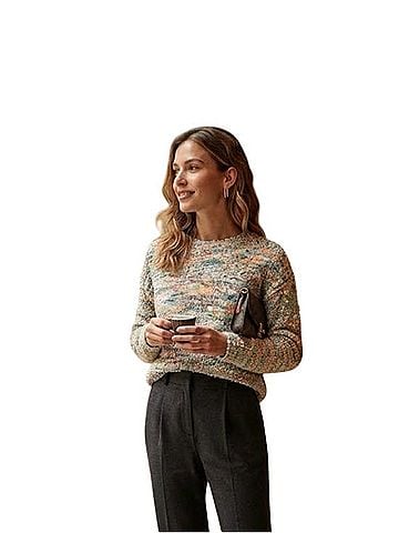 Rachel Zoe Multicolor Bouclé Sweater Pullover Sweater (view 1)
