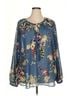 Torrid 100% Polyester Floral Blue Torrid 3/4 Sleeve Blouse Size 3X - photo 1