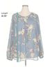 Torrid 100% Polyester Floral Blue Torrid 3/4 Sleeve Blouse Size 3X - photo 5