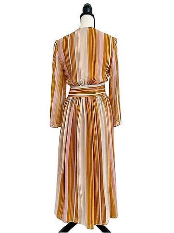 Joie Silk Striped Long Sleeve Maxi Dress Cocktail Dress (view 2)