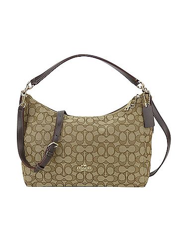 Coach Coach Signature Shoulder Bag F58284, Canvas and Leather, Beige Brown, Crossbody, One-Shoulder, Women's (view 2)