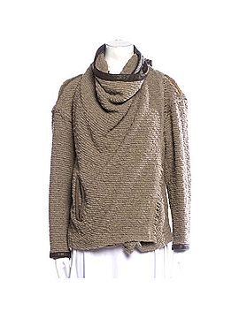 Isabel Marant Wool Boucle Lamb Leather Wrap Knit Moto Jacket Jacket (view 1)