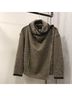 Isabel Marant Wool Boucle Lamb Leather Wrap Knit Moto Jacket Jacket - photo 7