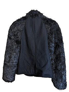 Michael Kors Wool Faux Rabbit Fur Buckle Toggle Coat Wool Coat (view 2)