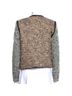 Sandro Tweed Boucle Leather Trim Collarless Moto Jacket Jacket - photo 3