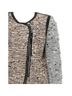 Sandro Tweed Boucle Leather Trim Collarless Moto Jacket Jacket - photo 5