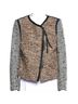 Sandro Tweed Boucle Leather Trim Collarless Moto Jacket Jacket - photo 1