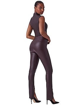 SPANX LEATHER-LIKE FRONT SLIT Leather Pants (view 2)