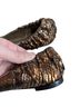 Devi Kroell 100% Leather Snake Print Brown Gold Flats Size EU 36 - photo 2