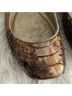 Devi Kroell 100% Leather Snake Print Brown Gold Flats Size EU 36 - photo 7
