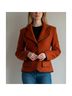 Petite Sophisticate Orange Brown Blazer Size 4 - photo 7