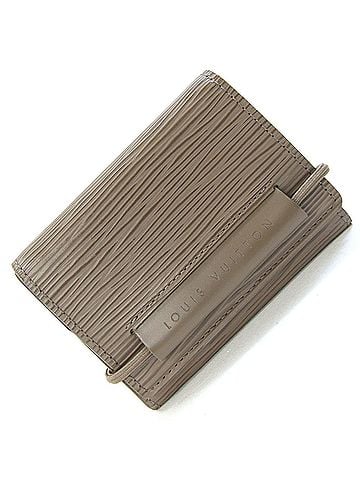 Louis Vuitton Louis Vuitton Tri-fold Wallet Epi Portefeuille Elastic M6366C Pepper Compact Mini Greige Women's LOUIS VUITTON | (view 1)