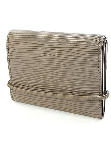 Louis Vuitton Louis Vuitton Tri-fold Wallet Epi Portefeuille Elastic M6366C Pepper Compact Mini Greige Women's LOUIS VUITTON | (view 2)