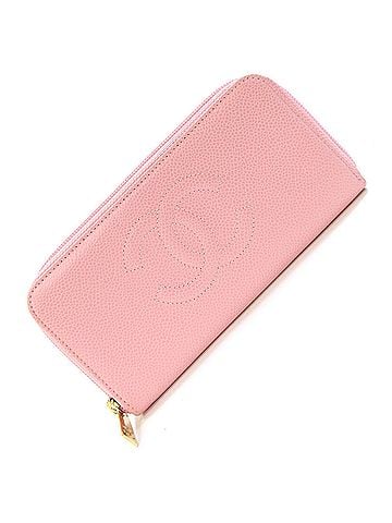 Chanel Chanel Round Zip Long Wallet, Coco Mark, A13228, Pink, Cambiaskin, Zip, Women's CHANEL (view 1)