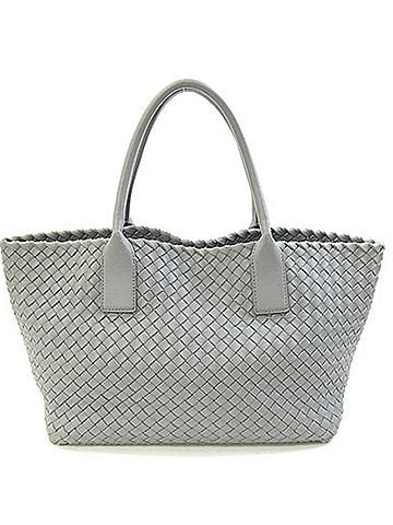 Bottega Veneta Bottega Veneta Intrecciato Cabas Tote Bag, Grey Leather Shoulder Bag for Women (view 2)