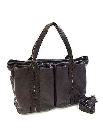 Hermès Hermes Caravan Horizontal MM Tote Bag, Brown, Veau Delma Leather, Shoulder Crossbody Women's/Men's (view 1)
