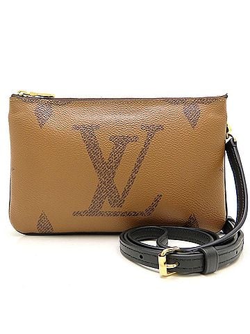 Louis Vuitton LOUIS VUITTON Louis Vuitton Monogram Giant Reverse Pochette Double Zip M69203 Shoulder Bag Brown Women's 353562 (view 1)