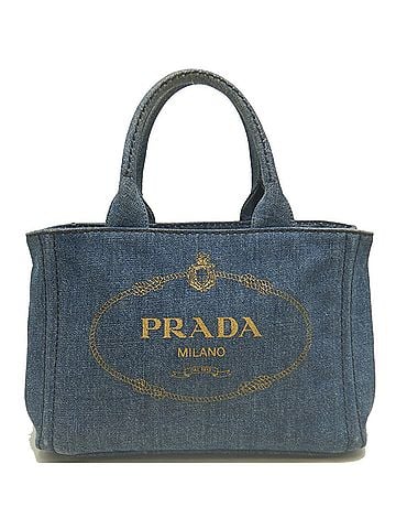 Prada PRADA Canapa 1BG439 Tote Bag, BLEU, Women's, 254336 (view 2)