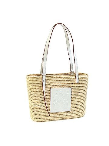 Loewe Loewe Anagram Square Bucket Bag A223099X08 Natural White Raffia Leather Basket Shoulder for Women LOEWE (view 1)