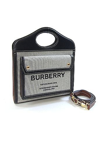 Burberry Burberry Mini Handbag, Two-Tone, 8039363, Gray, Black, Brown, Canvas, Leather, Shoulder Bag, Women's, BURBERRY (view 1)