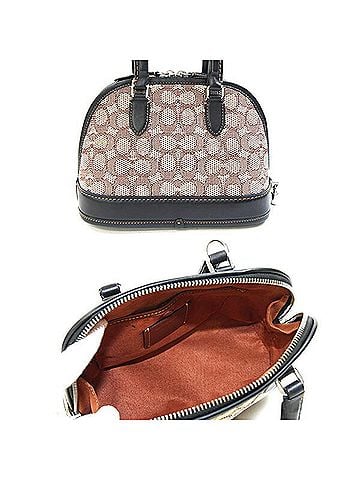 Coach Coach Signature Level CF295 Handbag, Beige Brown, Black Canvas Leather Crossbody, Half-Moon Shape, Women's COACH (view 2)