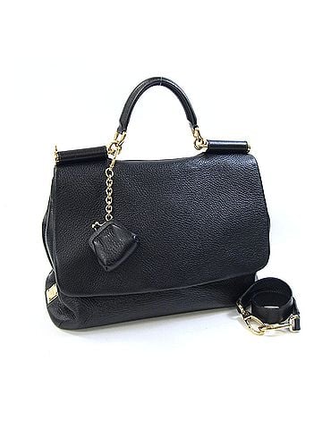 Dolce & Gabbana Dolce &amp; Gabbana handbag, Soft Sicily, black leather, leopard print, D&amp;G, women's, DOLCE GABBANA (view 1)