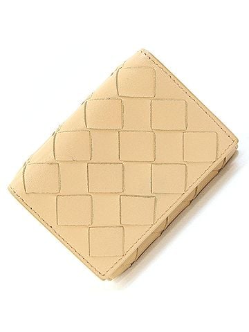 Bottega Veneta Bottega Veneta Tri-fold Wallet Intrecciato 635561 Beige Leather Compact Mini Women's BOTTEGA VENETA (view 1)