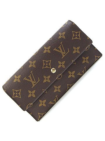 Louis Vuitton Louis Vuitton Tri-fold Long Wallet Monogram Portefeuille Tresor International M61215 Men's Women's LOUIS VUITTON | LV Flap Button (view 1)