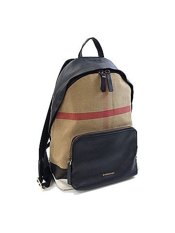 Burberry Burberry Backpack 4033397 Light Brown Black Canvas Leather Check Men's BURBERRY (view 1)