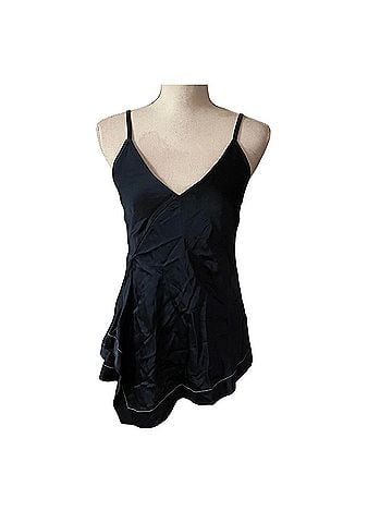 Helmut Lang Helmut Lang Navy Scarf Satin Top Size 2 Sleeveless Blouse (view 1)