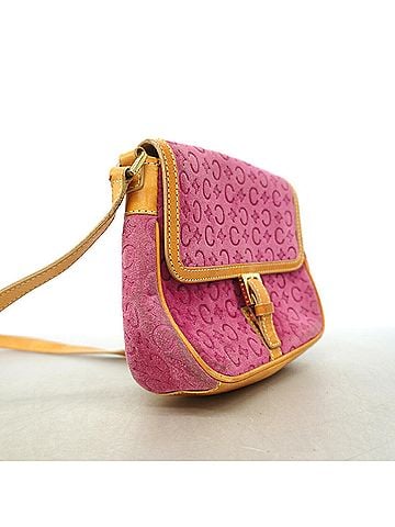 Céline Celine Shoulder Bag C Macadam Suede Pink Brown Women's (view 2)