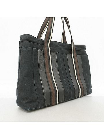 Hermès Hermes Troca Horizontal MM Canvas Tote Bag, Black, Women's (view 2)