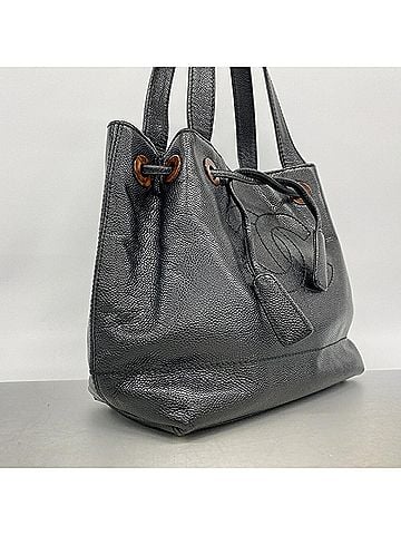 Chanel Chanel tote bag, caviar leather, black, women's. (view 2)