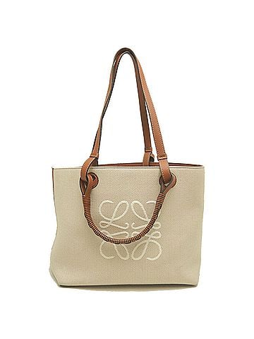 Loewe LOEWE Loewe Tote Bag Small A717S72X06 Canvas x Leather Beige Brown Women's 254334 (view 2)
