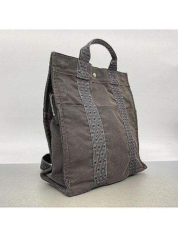 Hermès Hermes Backpack/Daypack, Herline Sac Ad PM, Nylon, Gray, Women's (view 2)