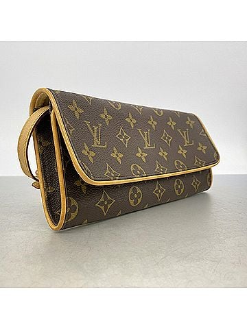 Louis Vuitton Louis Vuitton Monogram Pochette Twin GM Shoulder Bag M51852 Brown Women's (view 2)