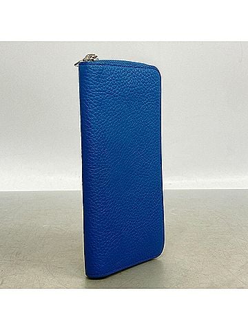 Louis Vuitton Louis Vuitton Long Wallet, Taurillon Leather, Zippy Wallet Vertical, M58411, Blue, Men's (view 2)