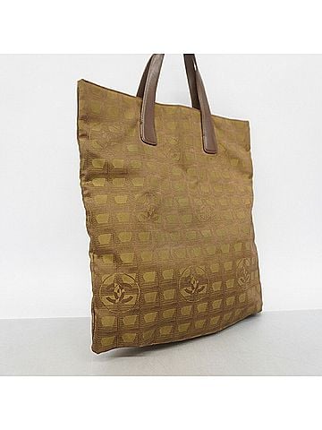 Chanel Chanel New Travel Nylon Tote Bag, Khaki, Women's (view 2)