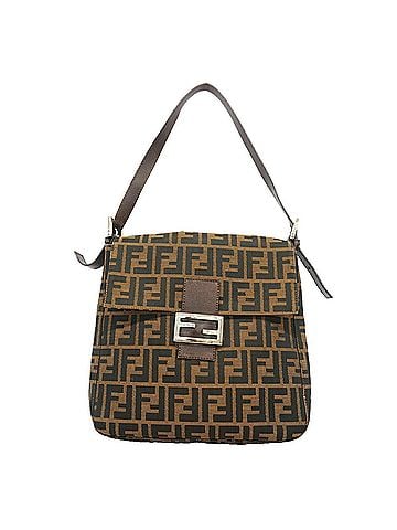 Fendi Fendi Zucca Nylon Canvas Shoulder Bag, Brown, Women's (view 1)