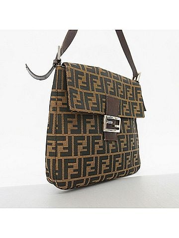 Fendi Fendi Zucca Nylon Canvas Shoulder Bag, Brown, Women's (view 2)
