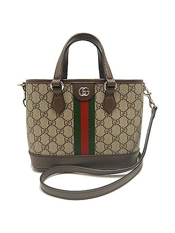 Gucci GUCCI Small Tote Bag 836848, GG Supreme Canvas x Leather, Beige, Women's, Item No. 254333 (view 2)
