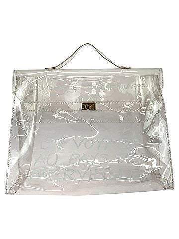 Hermès HERMES Kelly Vinyl Bag, Clear White with Gold Hardware, Plated, Women's Handbag (view 1)