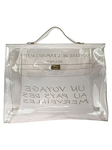 Hermès HERMES Kelly Vinyl Bag, Clear White with Gold Hardware, Plated, Women's Handbag (view 2)