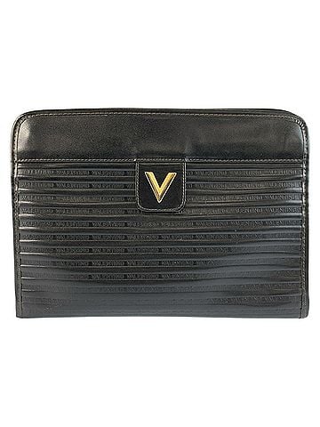 Mario Valentino MARIO VALENTINO (Mario Valentino) Black Leather Clutch Bag/Second Bag with Gold Hardware for Men (view 1)