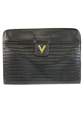 Mario Valentino MARIO VALENTINO (Mario Valentino) Black Leather Clutch Bag/Second Bag with Gold Hardware for Men (view 2)