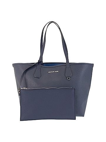 Michael Kors Michael Kors reversible navy leather tote bag/shoulder bag with silver hardware for women. (view 1)