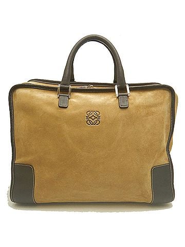 Loewe LOEWE Amazona 32 Handbag, Suede x Leather, Brown, Women's, 254328 (view 2)
